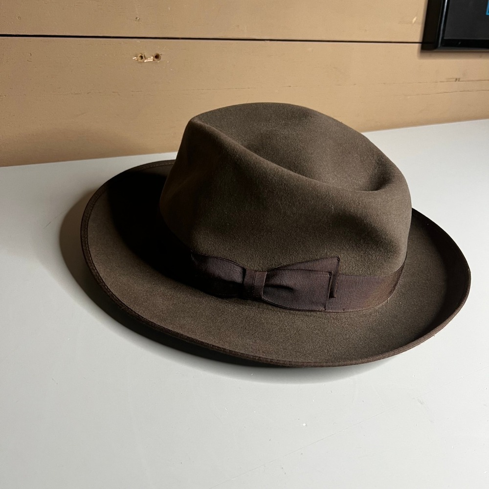 Akubra Stylemaster Brown Pure Fur Felt Fedora Hat Made in Australia Size 59